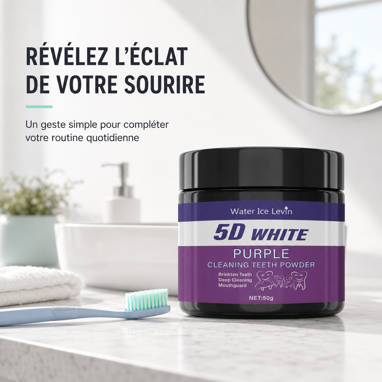 VioletClean – Poudre Nettoyante Dentaire Violette