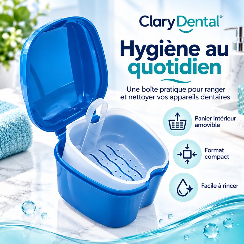 ClaryBath – Boîte de Nettoyage pour Prothèses avec Panier