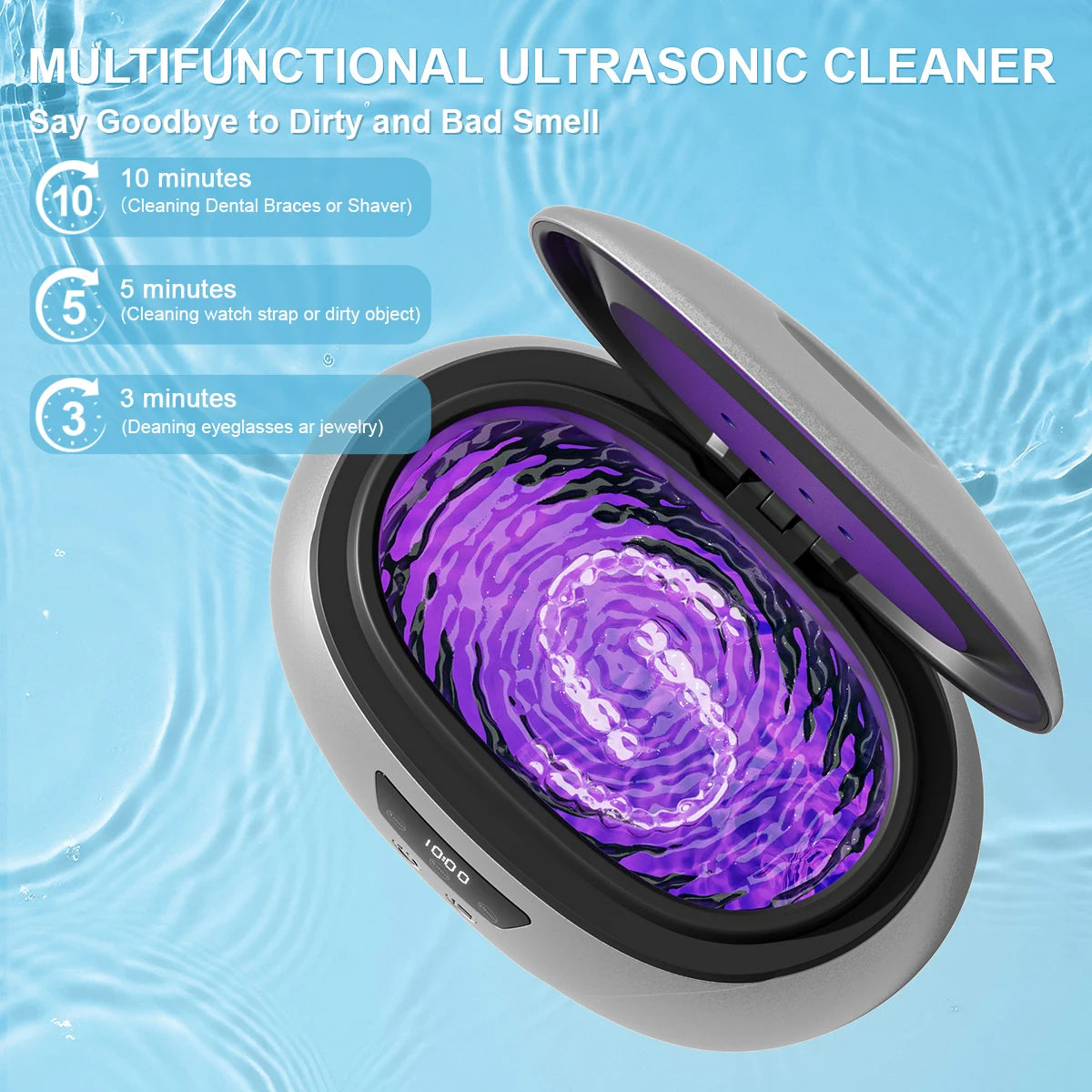 DentureClean USB – Nettoyeur Prothèses Dentaires Rechargeable 3 Modes