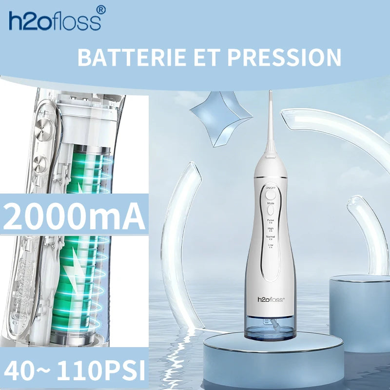 H2oFloss Max – Hydropulseur Premium 300ml 140PSI Détartrage