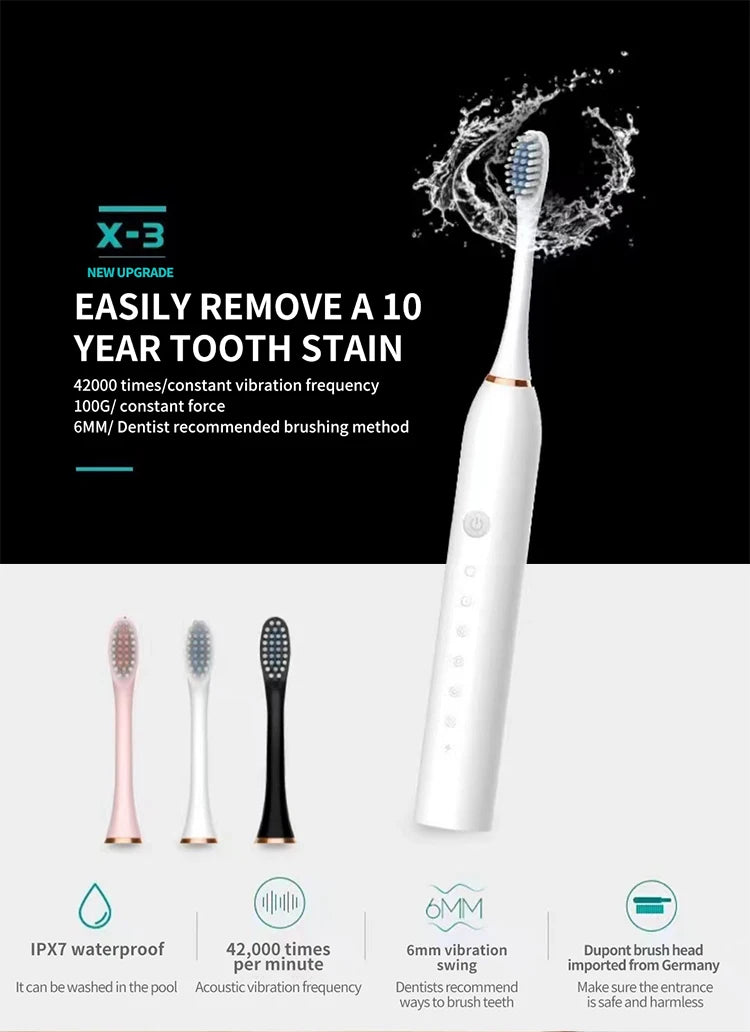 ClarySonic X3 – Brosse à Dents Sonique Rechargeable