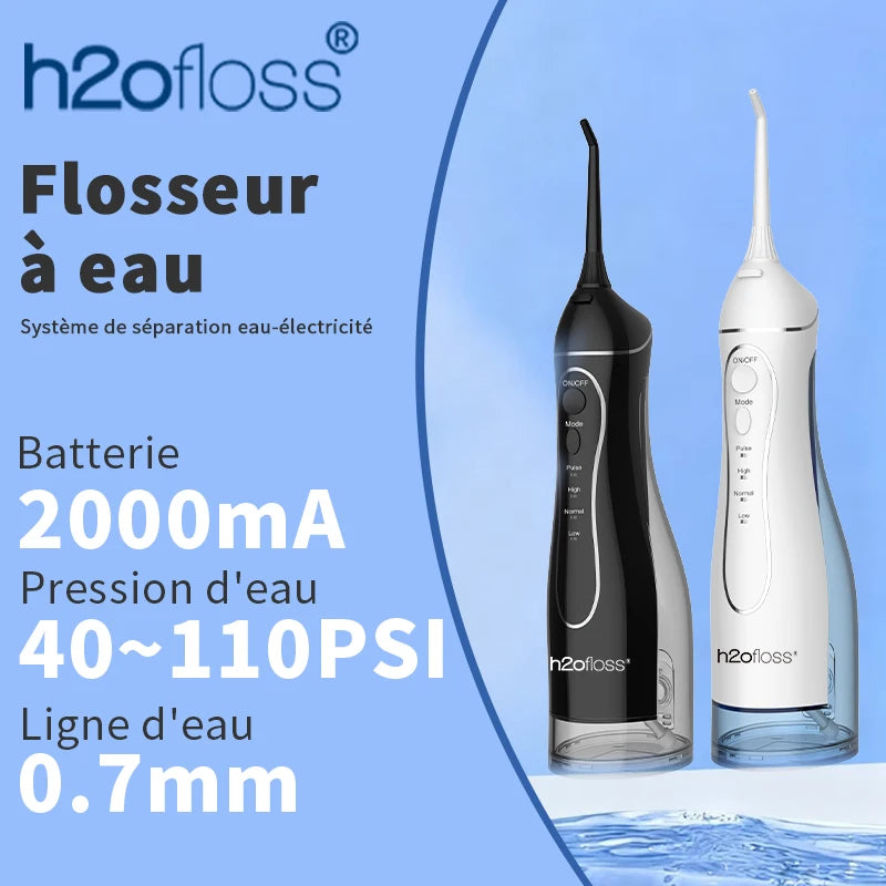 H2oFloss Max – Hydropulseur Premium 300ml 140PSI Détartrage