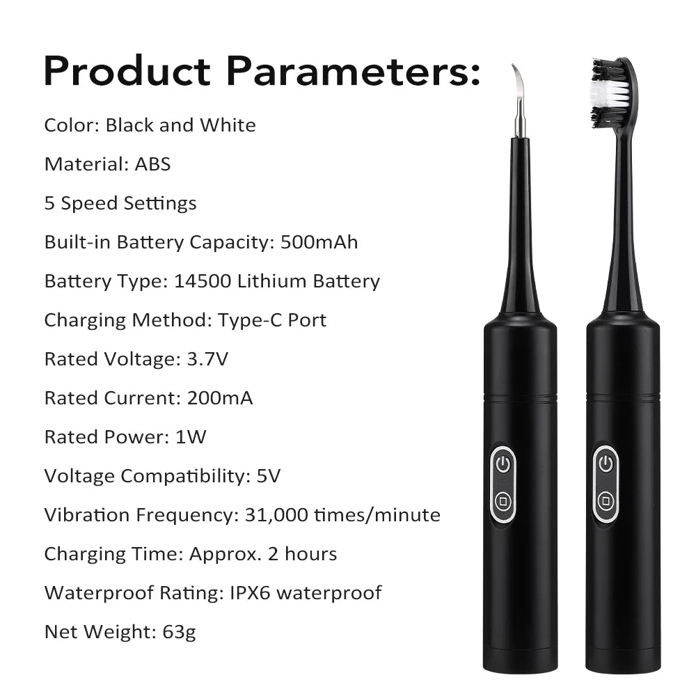 ScalerBrush 2-en-1 – Détartreur & Brosse À Dents Électrique