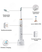 SarmoSmile S100 – Brosse À Dents Sonique Ultrasonique Blanchissante