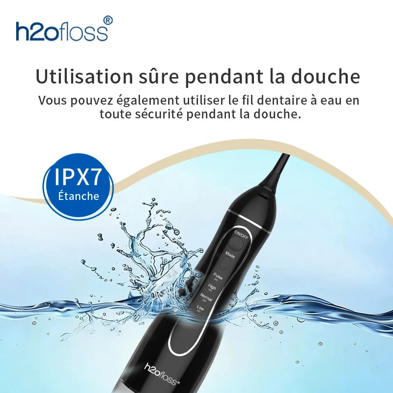 H2oFloss Max – Hydropulseur Premium 300ml 140PSI Détartrage