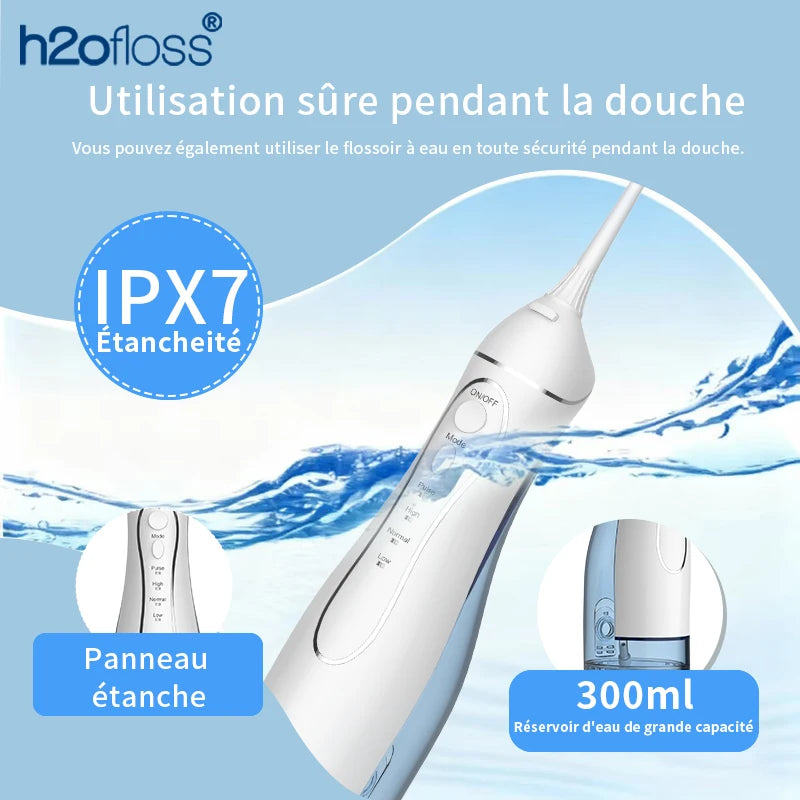 H2oFloss Pro – Hydropulseur 300ml 140PSI 5 Modes USB