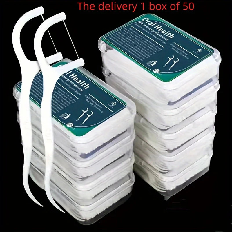 SilkFloss 50 – Fil Dentaire Jetable Portable 50 Pièces
