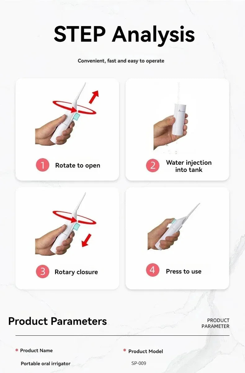 MiniJet Cure-dent – Irrigateur Haute Pression Style Cure-Dent